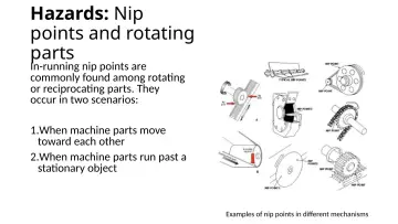 Slide 12: Hazards: Nip points and rotating parts