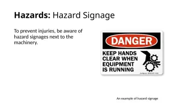 Slide 13: Hazards: Hazard Signage