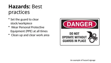Slide 18: Hazards: Best practices