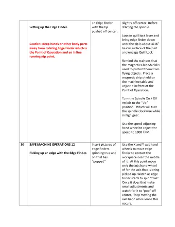 Page 14: Setting up the Edge Finder.
