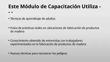Slide 2: Este Módulo de Capacitación Utiliza -