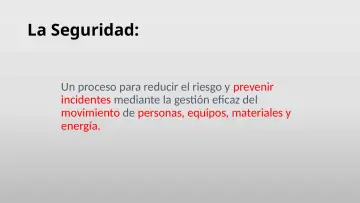Slide 5: La Seguridad: