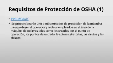 Slide 21: Requisitos de Protección de OSHA (1)