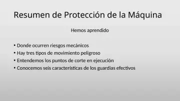Slide 25: Resumen de Protección de la Máquina