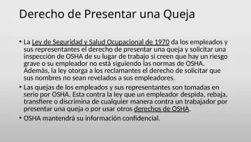 Slide 38: Derecho de Presentar una Queja