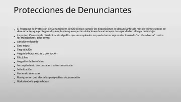 Slide 39: Protecciones de Denunciantes
