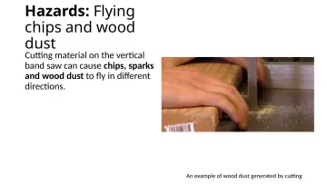 Slide 12: Hazards: Flying chips and wood dust
