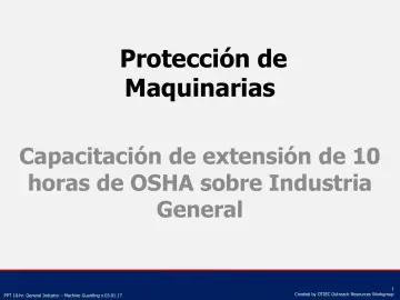 Slide 1: Protección de Maquinarias