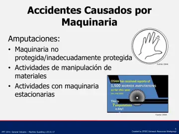 Slide 5: Accidentes Causados por Maquinaria