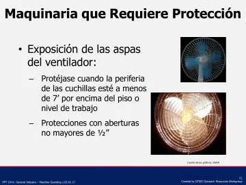 Slide 21: Maquinaria que Requiere Protección