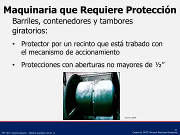 Slide 23: Maquinaria que Requiere Protección