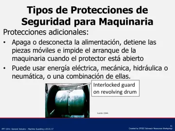Slide 31: Tipos de Protecciones de Seguridad para Maquinaria