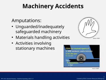 Slide 5: Machinery Accidents