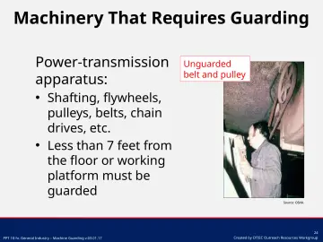Slide 24: Machinery That Requires Guarding