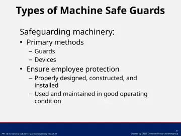 Slide 27: Types of Machine Safe Guards