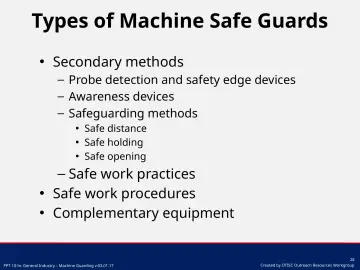 Slide 28: Types of Machine Safe Guards