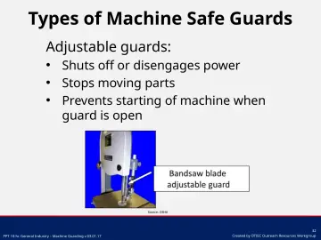 Slide 32: Types of Machine Safe Guards