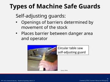 Slide 33: Types of Machine Safe Guards