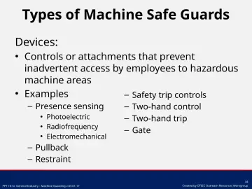Slide 34: Types of Machine Safe Guards