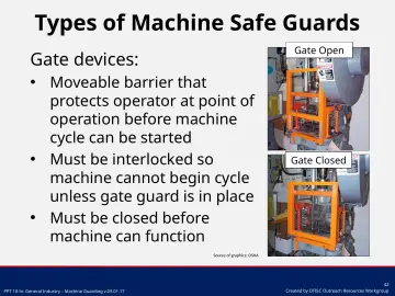 Slide 42: Types of Machine Safe Guards