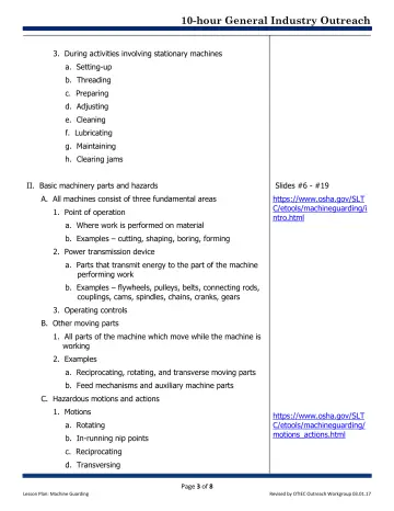 Page 3: 3. During activities involving stationary machines