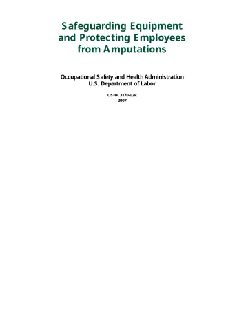 Page 3: Safeguarding Equipment and Protecting Employees from Amputations