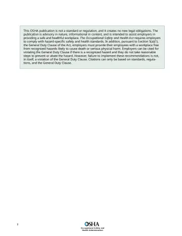 Page 4: This OSHA publication is not a standard or regulation, and it creates no new legal…