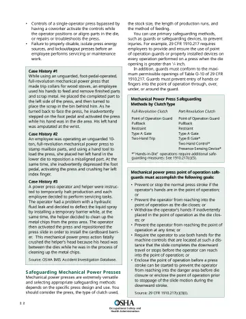 Page 24: Controls of a single-operator press bypassed by having a coworker activate the controls…