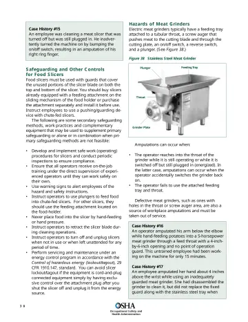 Page 40: Hazards of Meat Grinders