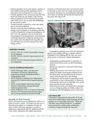 Page 43: Instruct operators not to wear gloves, jewelry, or loose-fitting clothing while operating…