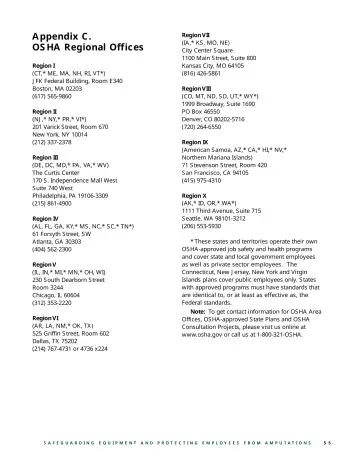 Page 57: Appendix C. OSHA Regional Offices