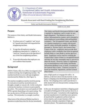 Page 1: Occupational Safety and Health Administration Directorate of Enforcement Programs