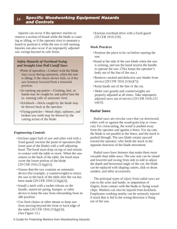 Page 20: Specific Woodworking Equipment Hazards and Controls