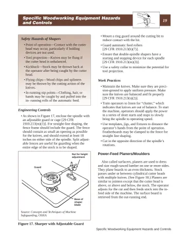 Page 25: Specific Woodworking Equipment Hazards and Controls