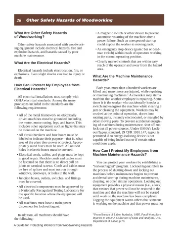Page 32: Other Safety Hazards of Woodworking