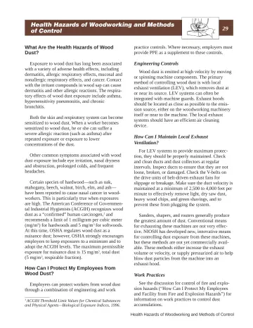 Page 35: Health Hazards of Woodworking and Methods of Control