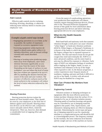 Page 39: Health Hazards of Woodworking and Methods of Control