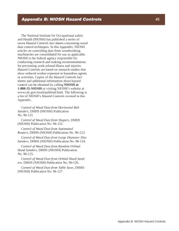 Page 51: Appendix B: NIOSH Hazard Controls