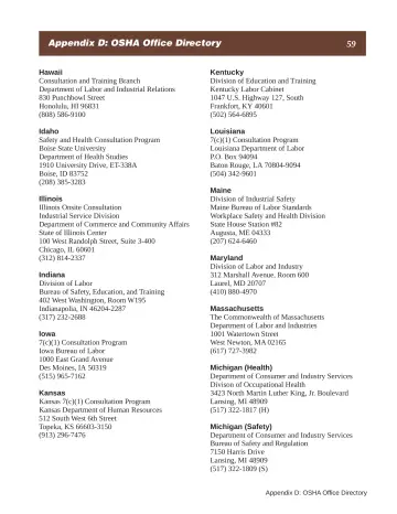 Page 65: Appendix D: OSHA Office Directory
