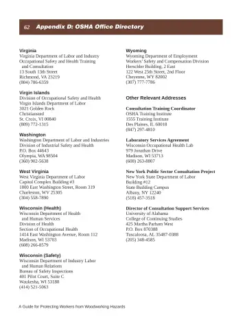 Page 68: Appendix D: OSHA Office Directory