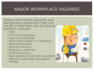 Slide 12: MA JOR WORKPLACE HAZARDS