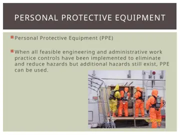 Slide 32: PERSONAL PROTECTIVE EQUIPMENT
