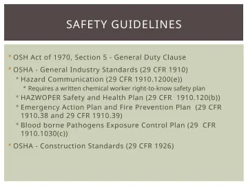 Slide 42: SAFETY GUIDELINES