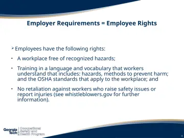 Slide 6: Employer Requirements = Employee Rights