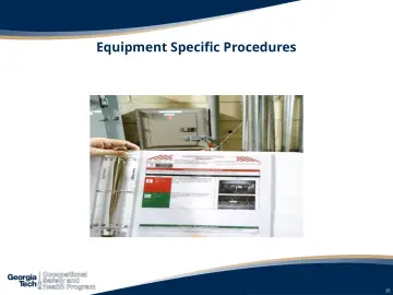 Slide 15: Equipment Specific Procedures