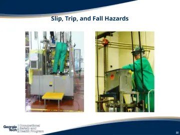 Slide 22: Slip, Trip, and Fall Hazards