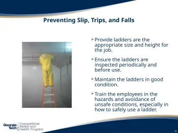 Slide 26: Preventing Slip, Trips, and Falls