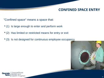Slide 34: CONFINED SPACE ENTRY