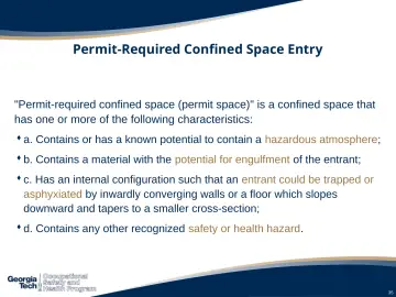 Slide 35: Permit-Required Confined Space Entry