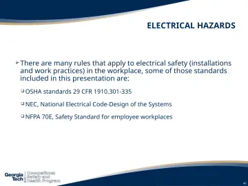 Slide 40: ELECTRICAL HAZARDS